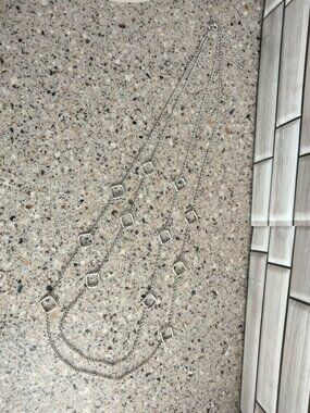 Long 2 Layer Open Geometric-Shape Station Necklace